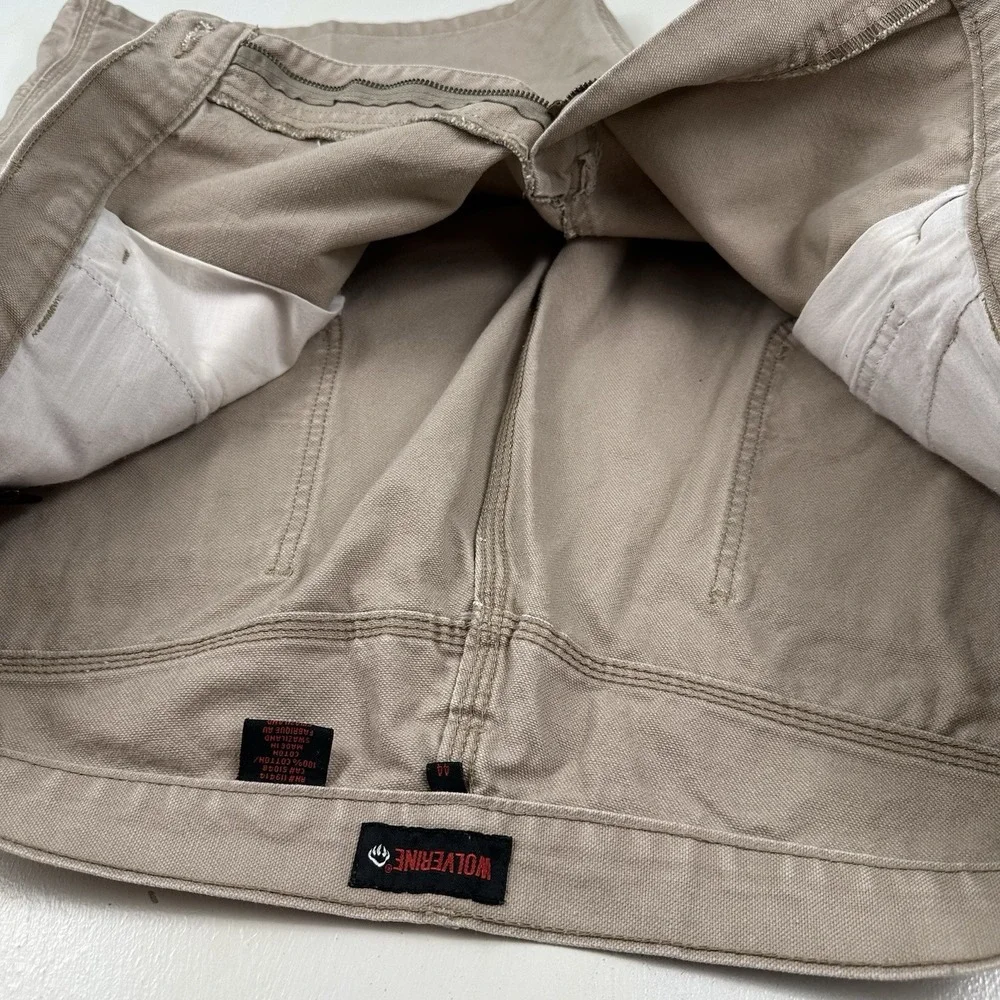 Vintage Wolverine Carpenter Shorts‎ Mens Actual 42 X 9 Beige Heavyweight Canvas